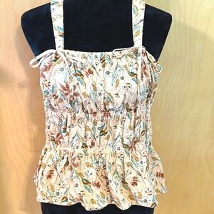 Universal Thread - S - tiered tank top - blush pink - floral print boho hippie